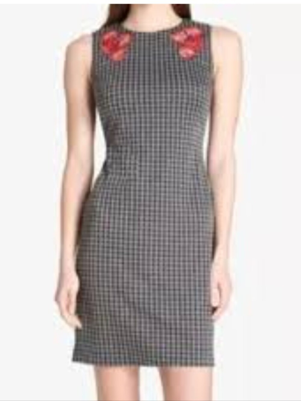 Tommy Hilfiger Black and Grey With Red Floral Dress. Size 10***read.